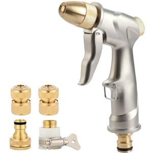 Ymyny - fliti High Pressure Garden Watering Gun, Metal Garden Spray Gun with 4 Brass Connectors, for Car Washing, Watering Plants