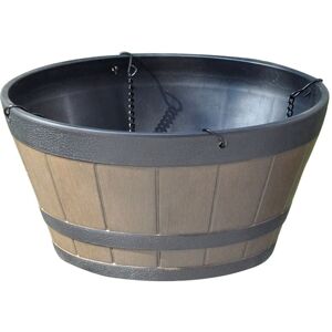 TLILY Flower Pot Barrel Plant Flowerpot Resin Plant Hanging Rope Hanger Basket Outdoor Home Garden Balcony Decor Planter