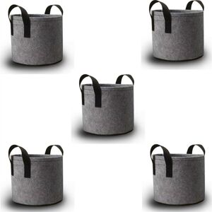 TLILY Gray Heavy Duty Fabric Pots, Vegetable/Flower/Plant Grow Bags, Thickened Non-Woven Pots with Handles (5 Gallons)