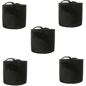 TLILY Black Heavy Duty Fabric Pots, Vegetable/Flower/Plant Grow Bags, Thickened Non-Woven Fabric Pots with Handles (5 Gallons)