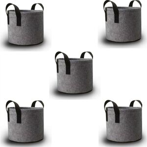 TLILY Gray Heavy Duty Fabric Pots, Vegetable/Flower/Plant Grow Bags, Thickened Non-Woven Pots with Handles (5 Gallons)