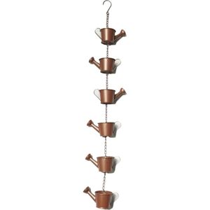 TLILY Metal Rain Chain Hanging Kettle Decorative Collector for Home Garden Gutter Roof Downspout Flower Pot