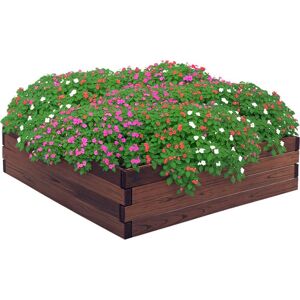 Outsunny - Wooden Raised Garden Bed Planter Grow Containers Flower Pot 80 x 80cm