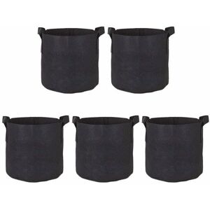 ZVD - Pack of 5 Black Non-woven Planting Bags - Durable, Reusable and Breathable Garden Bags with Handles for Indoor Vegetable Patches or Outdoor