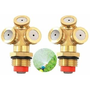 Gotrays - Pieces Brass Spray Nozzle,Atomizing Spray Nozzle,3 Holes Spray Nozzle,Holes Spray Nozzle,For Lawn,Gardening Watering,Agriculture Irrigation