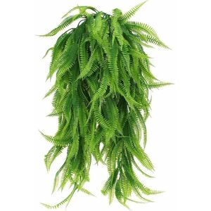 ROSE Pink Artificial Fern Fake Plant Boston Leaf Artificial Fake Ferns Plastic Hanging Plant Fern Fake Ivy Plants Garland Guazhuni 2 Pieces(80cm)