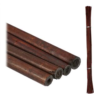Relaxdays - Bamboo Set of 25 Plant Sticks, Stabilising Cane, Garden Climbing Support, Decorative Bamboo Poles, Dark Brown