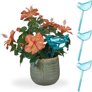 Relaxdays - Set of 12 Watering Balls, Automatic Water Release, Bird-Shaped Thirst Ball, 200ml each, Irrigation Balls, Blue