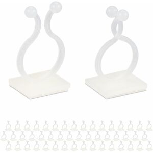 Relaxdays Set of 240 Plant Ties, Adjustable Flower Holders, Adhesive, Reusable, Fixing Flowers, Gardening & Home, White