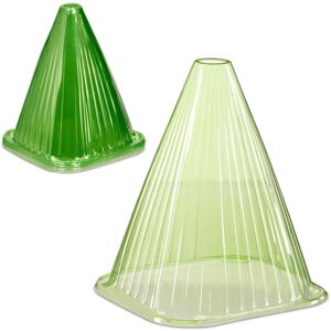 Relaxdays - Plant Cover, Set of 60, Snail & Frost Protection, HxWxD: 22 x 19 x 19 cm, pvc Plastic, Conical Grow Hat, Green