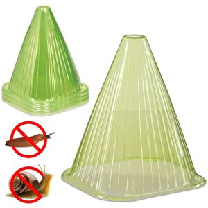 Relaxdays - Plant Cloche, Set of 32, Seedling Cover, Snail & Frost Protection, hwd: 22 x 19 x 19 cm, Garden, pvc, Green