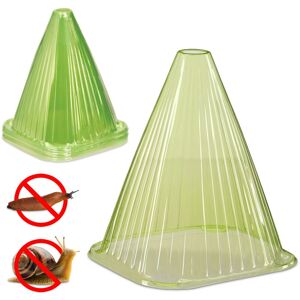 Relaxdays - Plant Cloche, Set of 24, Seedling Cover, Snail & Frost Protection, hwd: 22 x 19 x 19 cm, Garden, pvc, Green