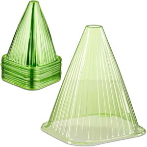 Relaxdays - Plant Cover, Set of 80, Snail and Frost Protection, HxWxD: 22 x 19 x 19 cm, Greenhouse Cones, pvc, Green