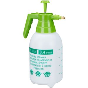Relaxdays - Set of 10 Pressure Sprayers, Adjustable Brass Nozzle, Plant Mister, Pest Control, 1.5L, pe, White/Green