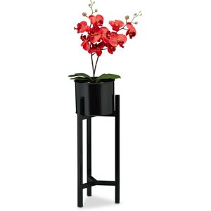 Relaxdays - Plant Stand, Flower Pot, Dimensions: h x d: approx. 60 x 21.5 cm, Metal, Black