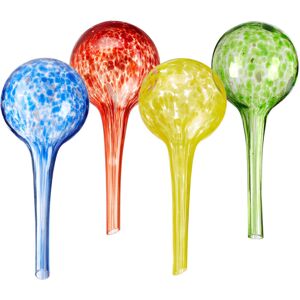Relaxdays - Set of 4 Watering Globes, Regulated Irrigation for Plants & Flowers, Office & Holiday, Glass, Multicoloured
