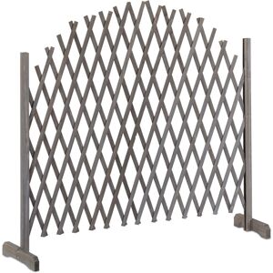 Relaxdays Wooden Trellis, Extendable, Freestanding, Garden Lattice, Balcony Climbing Aid, Grey