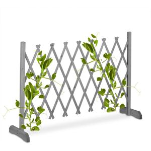 Relaxdays - Wooden Trellis, Extendable up to 185 cm, Aid for Climbing Plants, Free Standing Scissor Grille, Garden, Grey