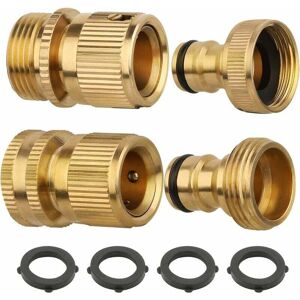 ZVD-2 Pcs 3/4 Inch Brass Quick Connect Garden Hose Connectors