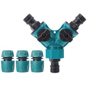 ZVD - Connecteur de Raccord Tuyau D'arrosage, Séparateur de Tuyau à 2 Voies, Splitter de Tuyau D'arrosage en y avec 2 Sorties Vannes pour Robinet