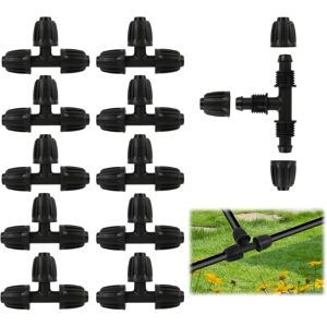 COOCHEER 10 Pieces 16mm Garden Hose Tee Connectors, Tee Pipe Connector, Heavy Duty Plastic 3 Way Adapters, Irrigation Accessories for Garden, Agriculture and COOCHEER 10 Pieces 16mm Garden Hose Tee Connectors, Tee Pipe Connector, Heavy Duty Plastic 3 Way Adapters, Irrigation Accessories for Garden, Agriculture and