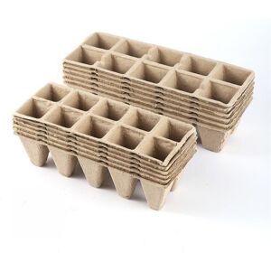 LINGHHANG 10 x Flower and Plant Seedling Pot Tray Biodegradable Fiber Seedling Pots with 100 Compartments for Vegetable Garden LINGHHANG 10 x Flower and Plant Seedling Pot Tray Biodegradable Fiber Seedling Pots with 100 Compartments for Vegetable Garden