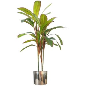 Leaf 100cm Artificial Potted Dracaena Tropical Plant with Silver Metal Plater Leaf 100cm Artificial Potted Dracaena Tropical Plant with Silver Metal Plater