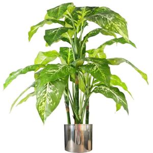 Leaf 100cm Large Fox's Aglaonema (Spotted Evergreen) Tree Artificial Plant with Silver Metal Planter Leaf 100cm Large Fox's Aglaonema (Spotted Evergreen) Tree Artificial Plant with Silver Metal Planter