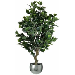 100cm Leaf Realistic Artificial Ficus Tree / Plant Bush Ficus Silver Curve Planter 100cm Leaf Realistic Artificial Ficus Tree / Plant Bush Ficus Silver Curve Planter
