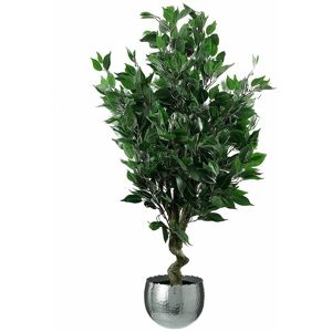 110cm Leaf Realistic Artificial Ficus Tree / Plant Silver Curve Planter 110cm Leaf Realistic Artificial Ficus Tree / Plant Silver Curve Planter