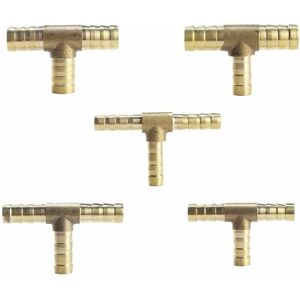 Linghhang - 12mm)5Pcs Brass 3 Way t Type Fuel Hose Connector Fitting for Air Gas Pipe Linghhang - 12mm)5Pcs Brass 3 Way t Type Fuel Hose Connector Fitting for Air Gas Pipe
