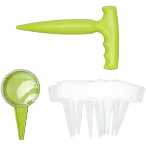 GROOFOO 12pcs Seed Dispenser Planter Tool Set Seeder Sower with 5 Dial Settings Plant Dibber with Measurements 10 Plant Label GROOFOO 12pcs Seed Dispenser Planter Tool Set Seeder Sower with 5 Dial Settings Plant Dibber with Measurements 10 Plant Label