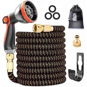 Ymyny - 15m/50ft Expandable Garden Hose with 10 Spray Patterns, Fits 1/2' and 3/4' Faucets, Solid Brass Fittings, Durable for Garden Irrigation Ymyny - 15m/50ft Expandable Garden Hose with 10 Spray Patterns, Fits 1/2' and 3/4' Faucets, Solid Brass Fittings, Durable for Garden Irrigation