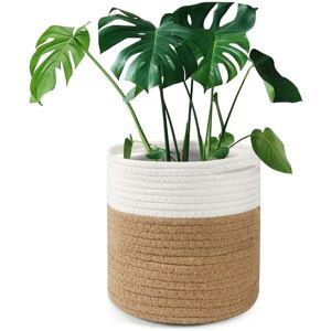 BEIJIYI 20cm Flower Pot with Liner, Cotton Woven Storage Basket, Indoor Plant Pot, Home Decor (20cm x 20cm) BEIJIYI 20cm Flower Pot with Liner, Cotton Woven Storage Basket, Indoor Plant Pot, Home Decor (20cm x 20cm)