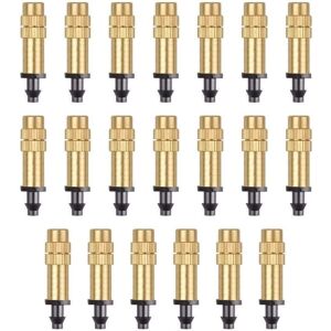 20pcs Adjustable Spray Nozzles Brass Irrigation Sprinklers Atomizer Nozzle Drip Irrigation Brass Nozzle for Greenhouse/Garden/Lawn Watering MUMU 20pcs Adjustable Spray Nozzles Brass Irrigation Sprinklers Atomizer Nozzle Drip Irrigation Brass Nozzle for Greenhouse/Garden/Lawn Watering MUMU