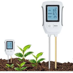 DEBUNS 3-in-1 pH Soil Tester, Acid-Base Soil Detector, Temperature and Humidity Measurement with Backlit LCD Display, Compatible with Gardening/Potted DEBUNS 3-in-1 pH Soil Tester, Acid-Base Soil Detector, Temperature and Humidity Measurement with Backlit LCD Display, Compatible with Gardening/Potted
