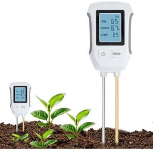 TEHTUY 3-in-1 pH Soil Tester, Acid-Base Soil Detector, Temperature and Humidity Measurement with Backlit LCD Display, Compatible with Gardening/Potting TEHTUY 3-in-1 pH Soil Tester, Acid-Base Soil Detector, Temperature and Humidity Measurement with Backlit LCD Display, Compatible with Gardening/Potting