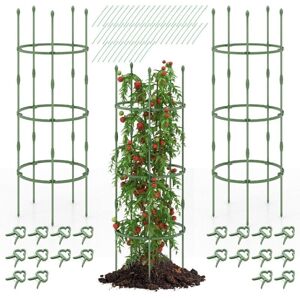 Costway - 3-Pack Garden Tomato Trellis 154cm Adjustable Plant Support Tomato Cage Costway - 3-Pack Garden Tomato Trellis 154cm Adjustable Plant Support Tomato Cage