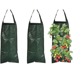 WOIYIC 3 Pieces Plant Bags 10 Holes Breathable Planting Bags Strawberry Grow Bag Vertical Hanging Planter for Strawberries, Tomatoes, Vegetable Plants (Dark WOIYIC 3 Pieces Plant Bags 10 Holes Breathable Planting Bags Strawberry Grow Bag Vertical Hanging Planter for Strawberries, Tomatoes, Vegetable Plants (Dark