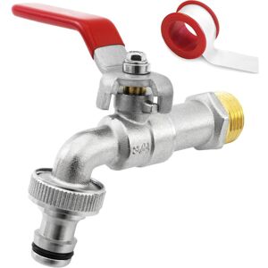 Ikodm - 3/4'' Inch (20/27) Premium Brass Water Faucet, Rust & Frost Resistant + Hose Connector Ikodm - 3/4'' Inch (20/27) Premium Brass Water Faucet, Rust & Frost Resistant + Hose Connector