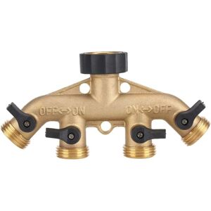 Memkey - 3/4 Inch Brass 4 Pipe Hose Splitter Nozzle Switch Faucet Connectors Faucet Splitter Hose Adapter Faucet Connectors for Garden Irrigation Memkey - 3/4 Inch Brass 4 Pipe Hose Splitter Nozzle Switch Faucet Connectors Faucet Splitter Hose Adapter Faucet Connectors for Garden Irrigation