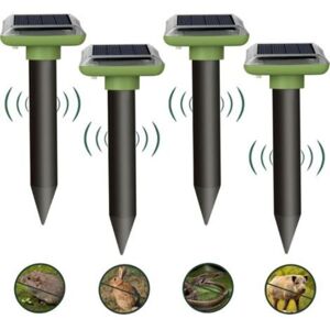 TOOLIVE 4 Pack Solar Mouse Repellent, Solar Ultrasonic Mouse Repellent, IP66 Waterproof Ultrasonic Snake Repellent for Garden Lawn Pest Control TOOLIVE 4 Pack Solar Mouse Repellent, Solar Ultrasonic Mouse Repellent, IP66 Waterproof Ultrasonic Snake Repellent for Garden Lawn Pest Control