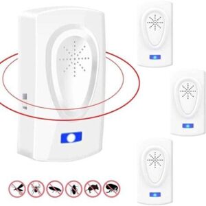 MCBOSON 4 pcs Ultrasonic Pest Repeller, Rodent Insect Repellent, Electric Fly Repellent Indoor Mouse Repellent, Mosquito, Cockroach, Ant, Spider, TRIMEC MCBOSON 4 pcs Ultrasonic Pest Repeller, Rodent Insect Repellent, Electric Fly Repellent Indoor Mouse Repellent, Mosquito, Cockroach, Ant, Spider, TRIMEC