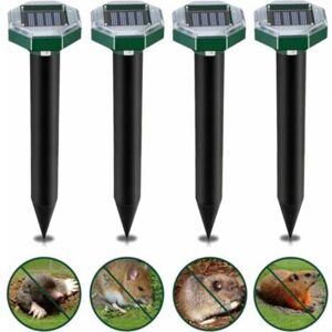 MCBOSON 4 Pieces Solar Ultrasonic Mole Repellent, Solar Ultrasonic Mole Repeller with IP65 Waterproof, Usable in Gardens, Terraces and Lawns to Repel Moles MCBOSON 4 Pieces Solar Ultrasonic Mole Repellent, Solar Ultrasonic Mole Repeller with IP65 Waterproof, Usable in Gardens, Terraces and Lawns to Repel Moles