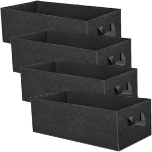 WOIYIC 4Pcs 8 Gallon Plant Grow Bags, Rectangular Breathable Non-Woven Fabric Heavy Duty Thickened Root Aeration Garden Pots Container with Strap Handles WOIYIC 4Pcs 8 Gallon Plant Grow Bags, Rectangular Breathable Non-Woven Fabric Heavy Duty Thickened Root Aeration Garden Pots Container with Strap Handles