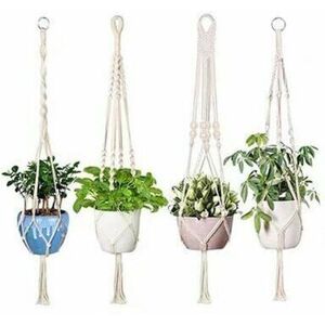 OUSUDELA 4th Macrame Hanging Basket Cotton Rope Hanging Basket Flower Pot Sturdy Macrame Plant Holder Hanging Basket 4ft 41inch Hand Woven Hanger for Balcony OUSUDELA 4th Macrame Hanging Basket Cotton Rope Hanging Basket Flower Pot Sturdy Macrame Plant Holder Hanging Basket 4ft 41inch Hand Woven Hanger for Balcony