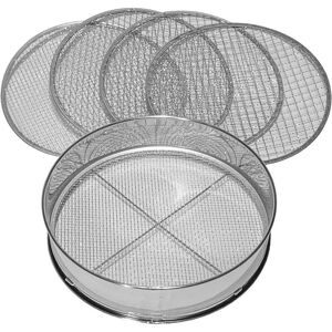 ODIPIE 5-in-1 Garden Sieve – 5 Interchangeable Inserts Ø 3, 5, 8, 10, 12 mm – Stainless Steel 30 cm – For Soil, Compost, Gravel ODIPIE 5-in-1 Garden Sieve – 5 Interchangeable Inserts Ø 3, 5, 8, 10, 12 mm – Stainless Steel 30 cm – For Soil, Compost, Gravel
