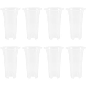 TLILY 5 Inch 8Pcs Clear Flower Pot Planter Plastic Orchid with Holes Tall Plant Pots for Home Shop Decoration TLILY 5 Inch 8Pcs Clear Flower Pot Planter Plastic Orchid with Holes Tall Plant Pots for Home Shop Decoration