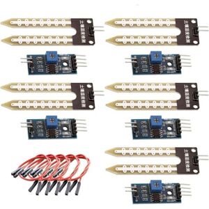 TEHTUY 5 x Soil Moisture Sensor Hygrometer Modules Soil Moisture Sensor Compatible with Arduino including an E-Book TEHTUY 5 x Soil Moisture Sensor Hygrometer Modules Soil Moisture Sensor Compatible with Arduino including an E-Book