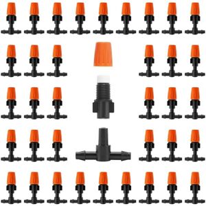 Memkey - 50 Pack Micro Spray Irrigation Drippers with Adjustable Flow, Adjustable Drip Irrigation Sprinklers for Garden and Yard Connection Types for Memkey - 50 Pack Micro Spray Irrigation Drippers with Adjustable Flow, Adjustable Drip Irrigation Sprinklers for Garden and Yard Connection Types for